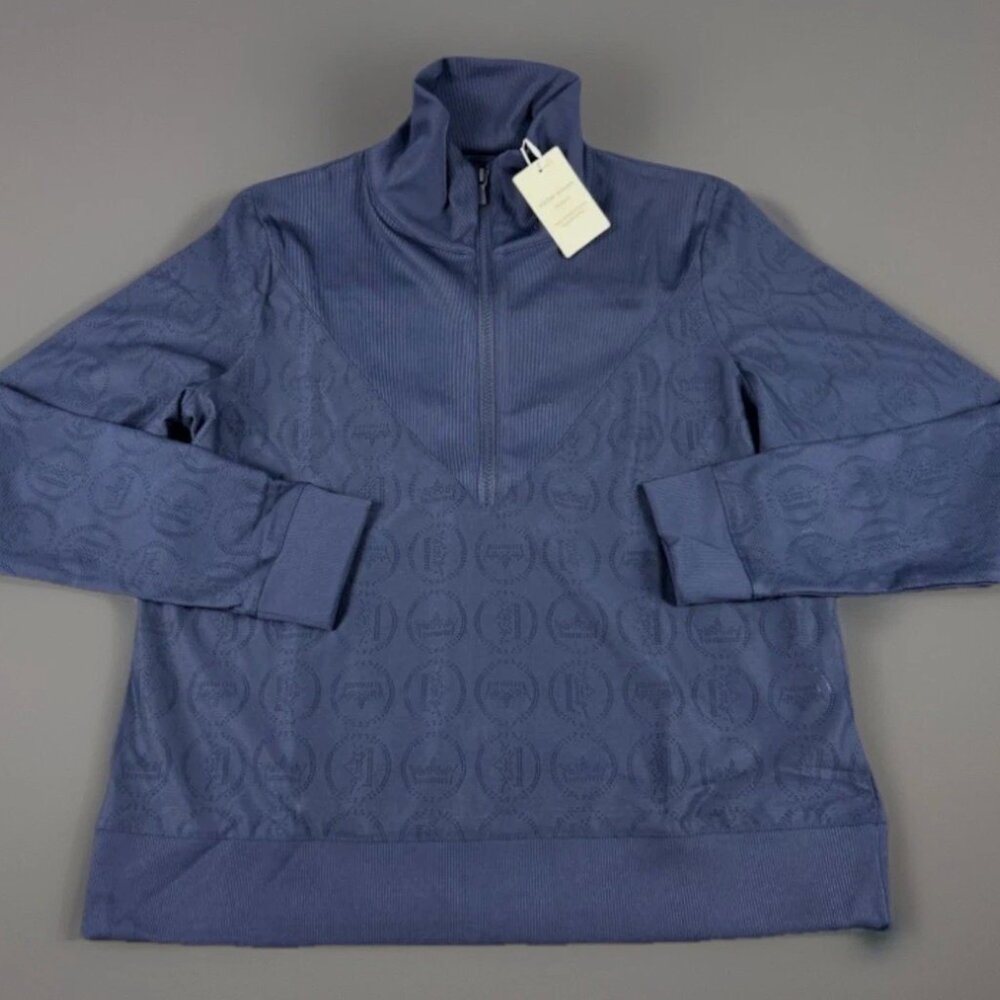 Peter Millar Womens Golf Pullover Crown Seal 1/4 Zip Sz S Blue NEW MSRP $145